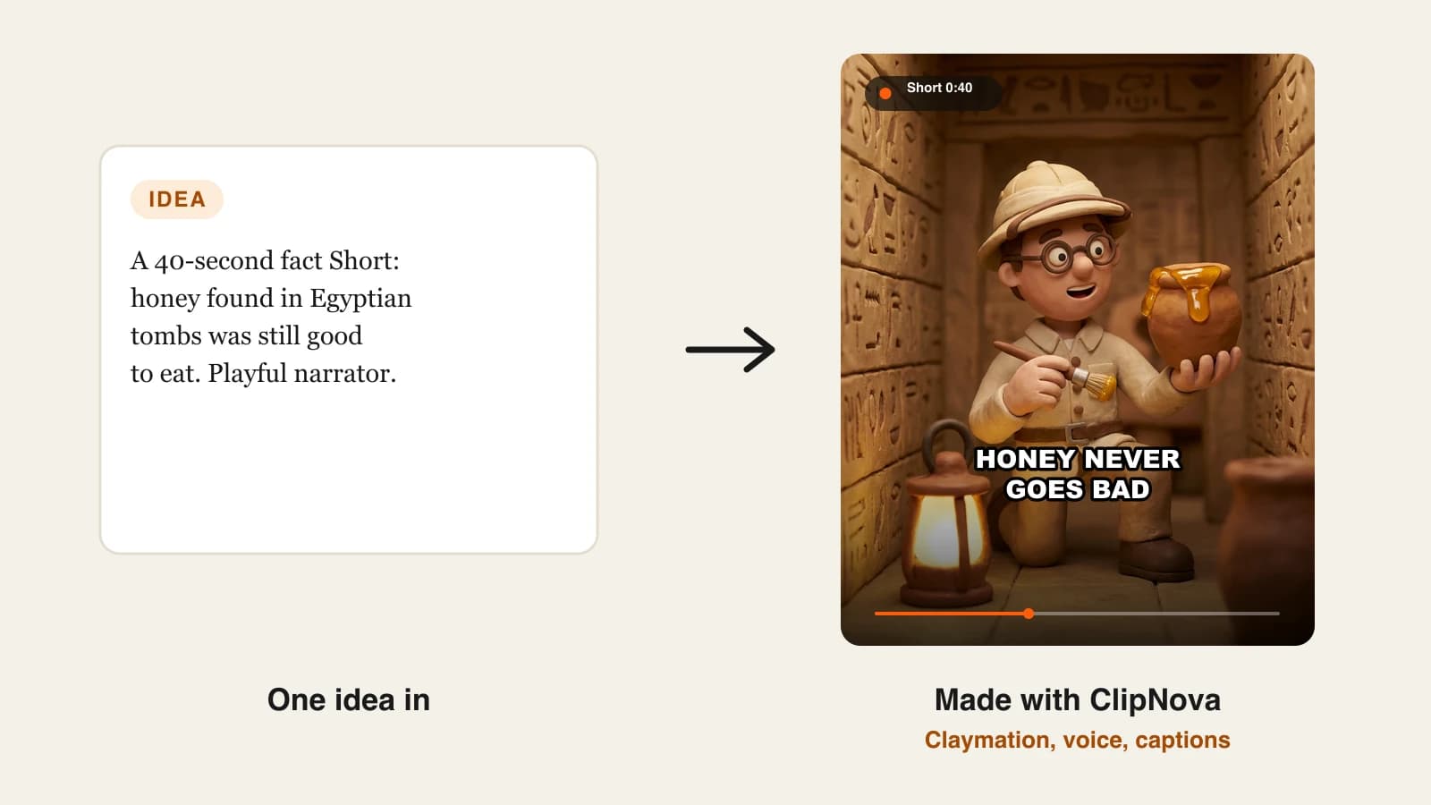 Best AI cartoon video generators: a claymation fact Short of an archaeologist finding ancient honey in a tomb