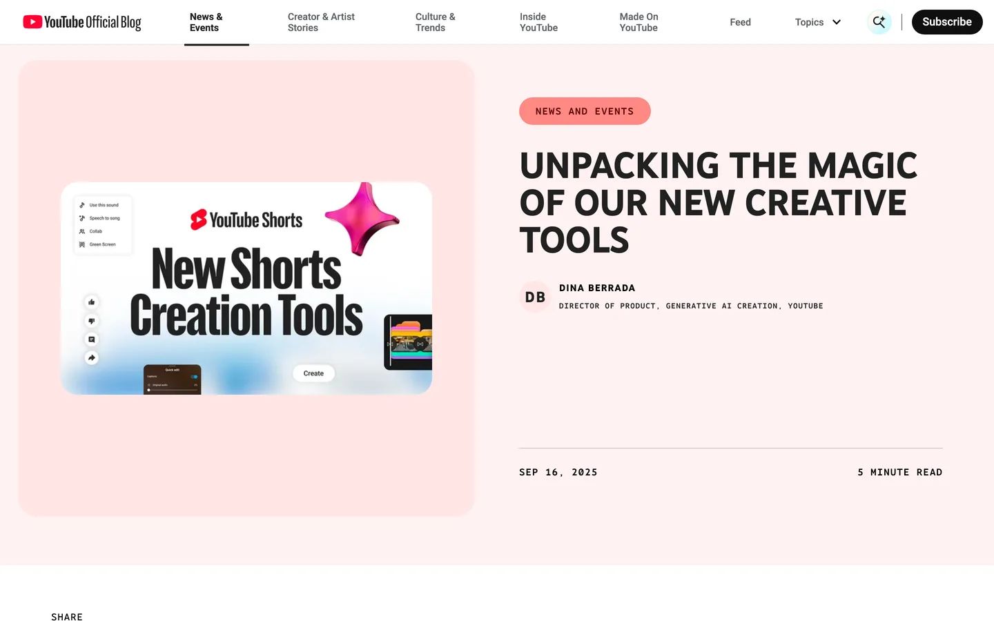 YouTube Shorts AI video tools: YouTube's announcement of new Shorts creation tools