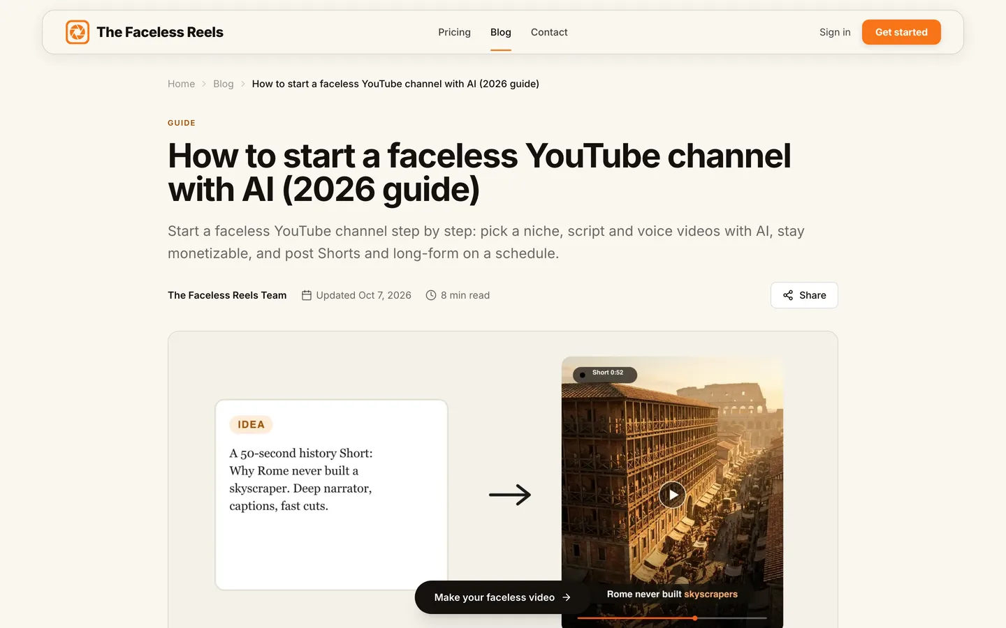 AI YouTube automation for Shorts: The Faceless Reels guide to starting a faceless YouTube channel
